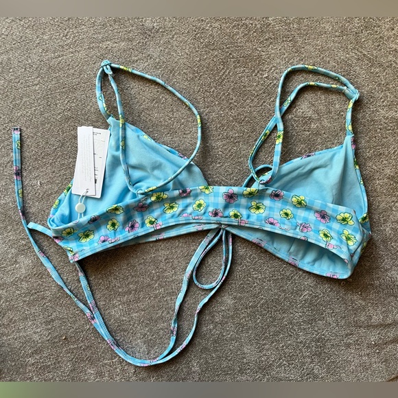 ONLY Floral Gingham String Bikini Top - Picture 2 of 2